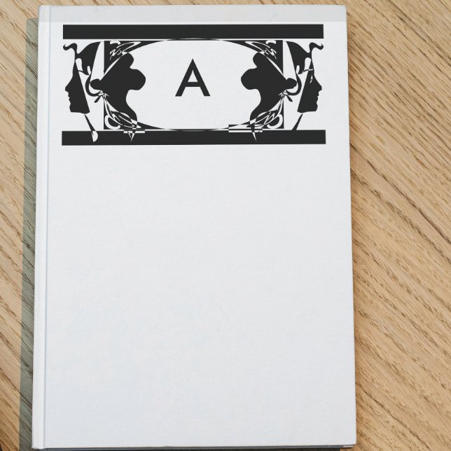 Art Nouveau Ladys Silhouette Monogram Briefpapier (Von Creator hochgeladen)