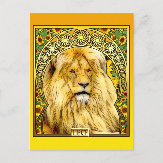 Art Nouveau Leo Postkarte (Vorderseite)