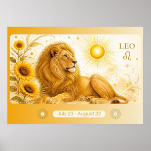 Art Nouveau Leo-Zodiak-Wandkunst Poster