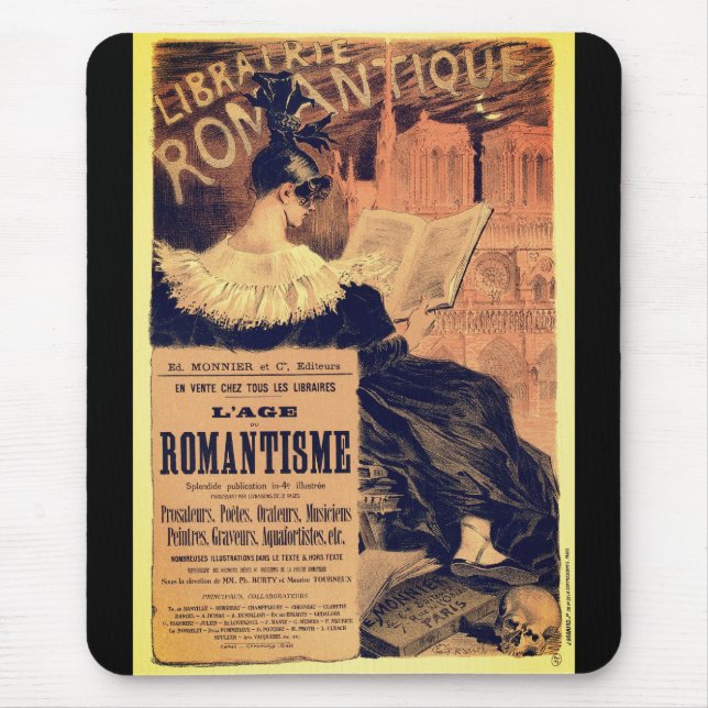 Art nouveau librairie romantique eugene grasset mousepad (Vorne)