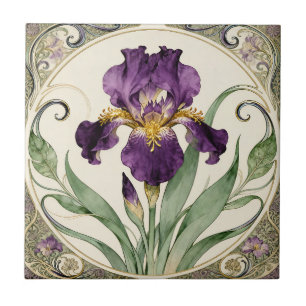 Art Nouveau Lila Iris Fliese