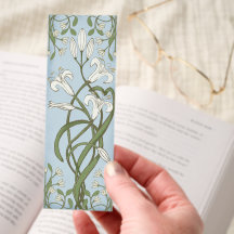 Art Nouveau Lily Floral Bookmark
