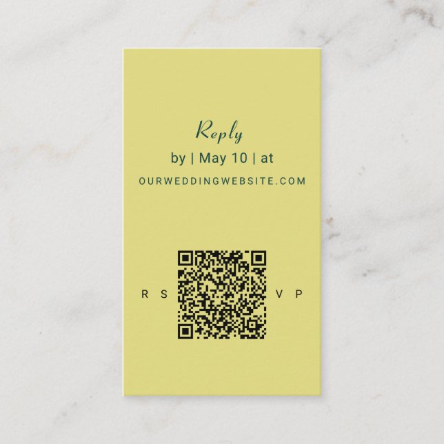 Art Nouveau Lily Wedding | QR Code Reply Begleitkarte (Vorderseite)
