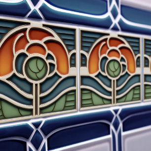Art Nouveau Mackintosh Rose Keramikfliese