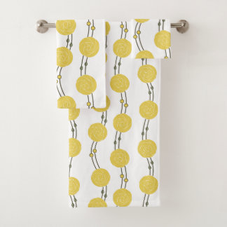 Art Nouveau Mackintosh Rose Stripes Yellow Badhandtuch Set
