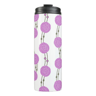 Art Nouveau Mackintosh Rosenstreifen Rosa Thermosbecher