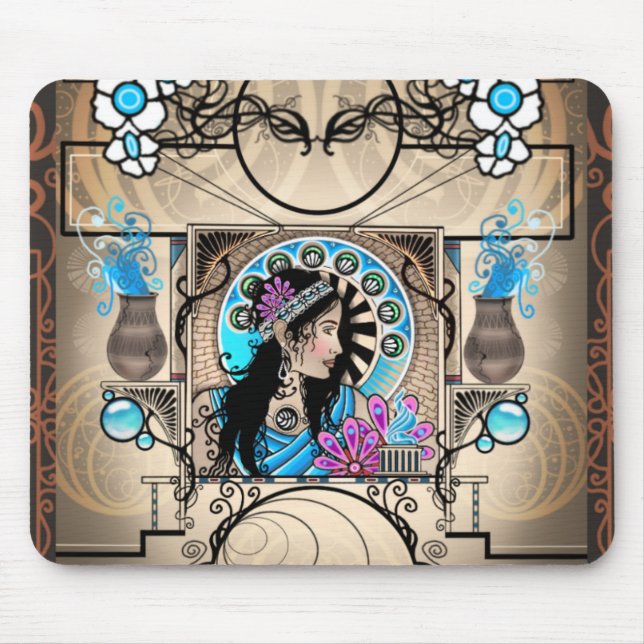 Art Nouveau Malerei Samaritan Frau Mousepad (Vorne)