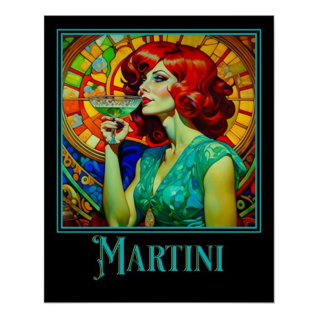 Art Nouveau Martini Poster (Vorderseite)