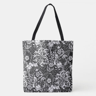 Art Nouveau Meeresalgen-Blumenmuster, Schwarz und Tasche