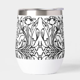 Art Nouveau Mohn floral Schwarz-weiß elegant