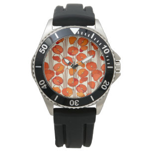 Art Nouveau Mohn-Uhr Armbanduhr