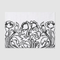 Art nouveau Mohnblume schwarz weiß elegant