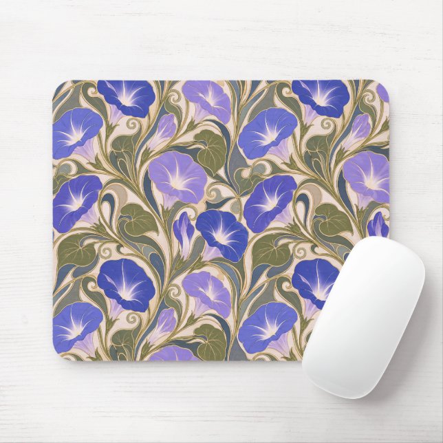 Art Nouveau Morning Glory Mousepad (Mit Mouse)