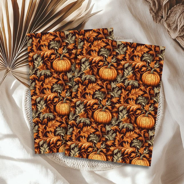 Art Nouveau Morris Fall terracotta Elfenbeinbraun Seidenpapier (Art nouveau Morris fall terracotta ivory brown Tissue Paper)