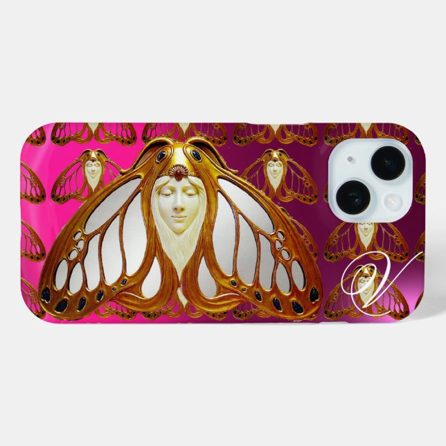 ART NOUVEAU MOTH FRAU GEM MONOGRAM PINK LILA TITLE_SEO2 (Rückseite (Horizontal))