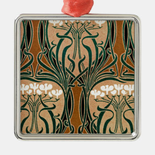 Art Nouveau Muster #9 Silbernes Ornament