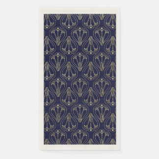 Art Nouveau Navy Blue und Gold Serviette