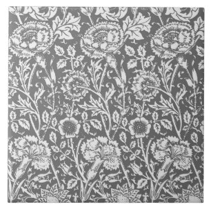 Art Nouveau-Nelke-Damaskus, Grau Fliese