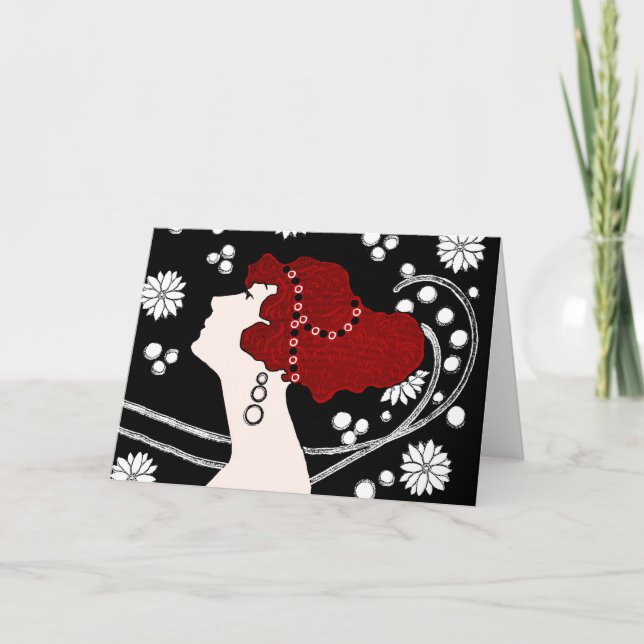 Art Nouveau Notecard Karte (Vorderseite)