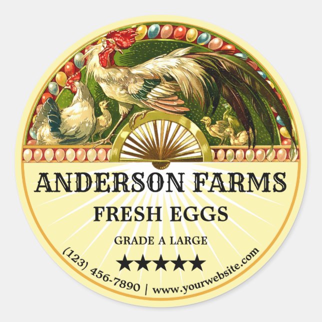 Art Nouveau OEufs frais Modèle Étiquette (Devant)