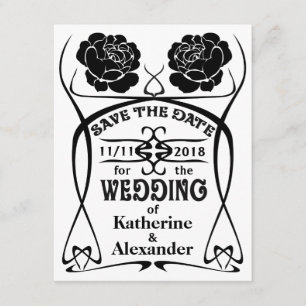 Art Nouveau Old West Rose Hochzeit Retten Sie das  Save The Date