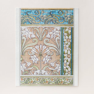 Art nouveau Osterglocken-Blumen vintage Textil flo