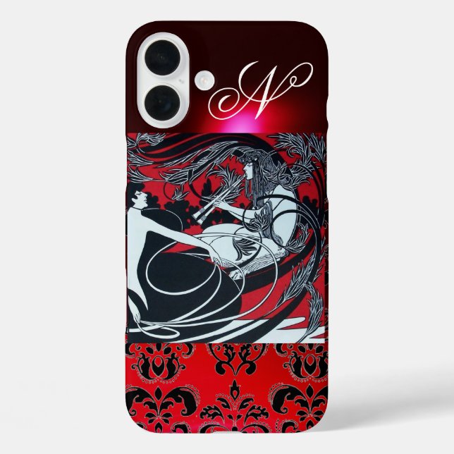ART NOUVEAU PAN , RED SCHWARZ-WEISS DAMASK MONOGRA TITLE_SEO2 (Rückseite)