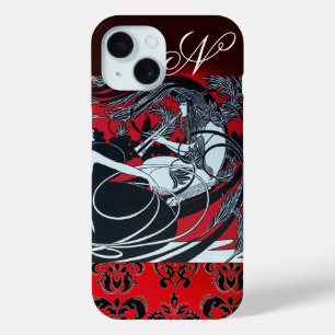 ART NOUVEAU PAN , RED SCHWARZ-WEISS DAMASK MONOGRA TITLE_SEO2