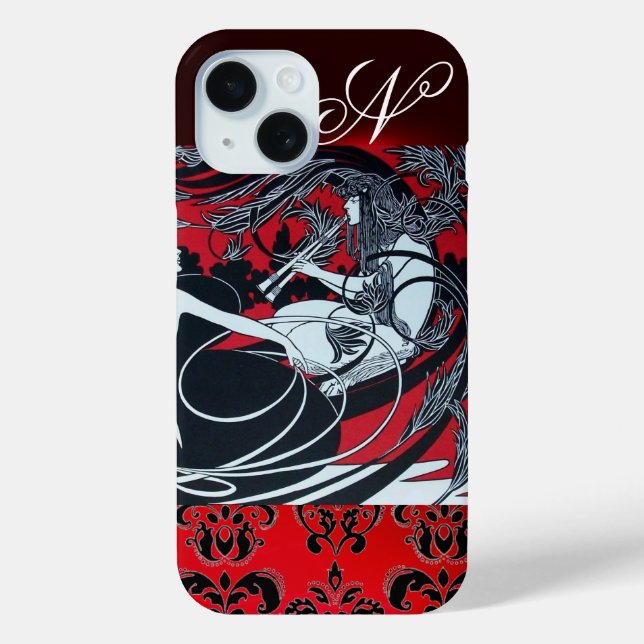 ART NOUVEAU PAN , RED SCHWARZ-WEISS DAMASK MONOGRA TITLE_SEO2 (Rückseite)