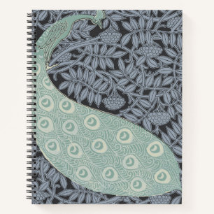 Art Nouveau Peacock Classic Vintag Bird Notizbuch