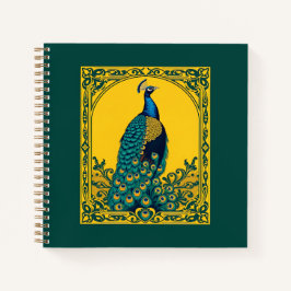 Art Nouveau Peacock Notizbuch
