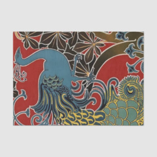 "Art Nouveau Peacock" von Gisbert Combaz Seidenpapier