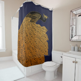 Art Nouveau Peacock Will Bradley Duschvorhang