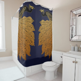 Art Nouveau Peacock Will Bradley Duschvorhang
