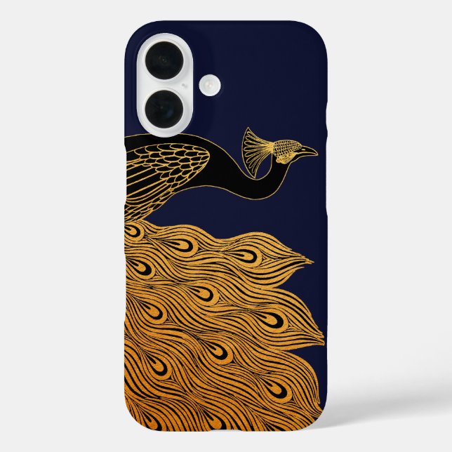 Art Nouveau Peacock Will Bradley iPhone 16 Hülle (Rückseite)