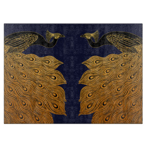 Art Nouveau Peacock Will Bradley Schneidebrett