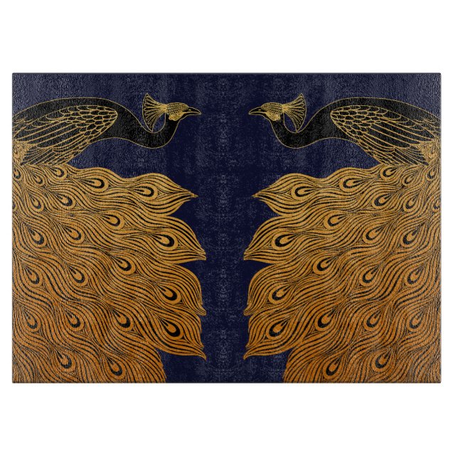 Art Nouveau Peacock Will Bradley Schneidebrett (Vorderseite)