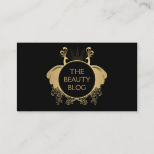 Art Nouveau Peacocks Logo Beauty Blogger Visitenkarte
