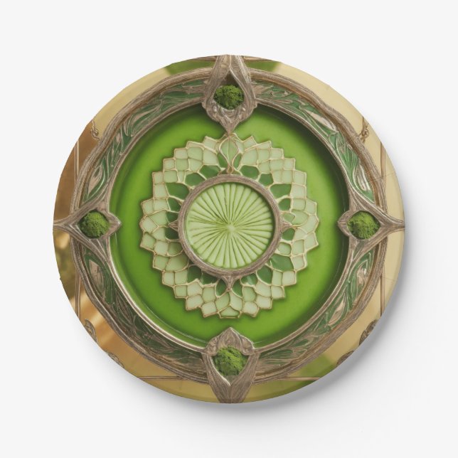 Art Nouveau Pendant Paper Plate Pappteller (Vorderseite)