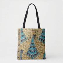 Art Nouveau Pfau textilen Deko verneuil blau