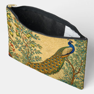 Art Nouveau Pfauen Botanische Illustration Zubehörtasche