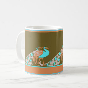 Art Nouveau Pfauen Kaffeetasse