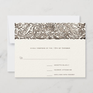 Art Nouveau Pfauenparkkarte RSVP Karte