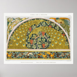 Art Nouveau Pfauenvieh grapevines verneuil Poster