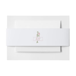 Art Nouveau Pink und Green Floral Hochzeit Einladungsbanderole