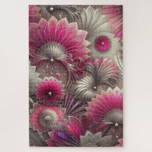 Art Nouveau Pink und Silver Fans