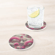 Art Nouveau Pink und Silver Fans