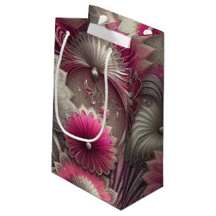 Art Nouveau Pink und Silver Fans Kleine Geschenktüte