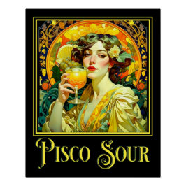 Art Nouveau Pisco Sour Poster