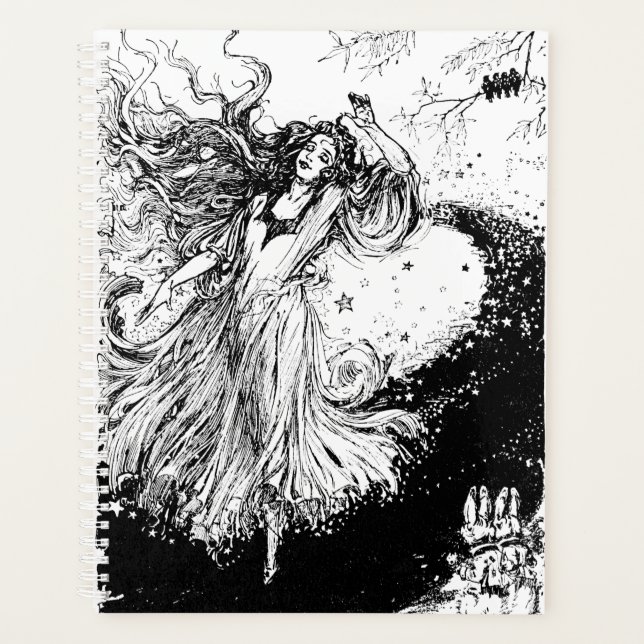 Art Nouveau Polychrome Oz Schwarz-Weiß Planer (Vorderseite)